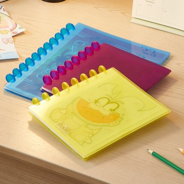 A4蘑菇孔資料冊加厚內袋可擦寫彩色封面可收納學生試卷獎狀作品