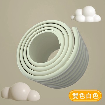 Vanibaby - 【Vanibaby】W型_雙色加厚防撞邊2米_2入組(共4米)-白灰相間