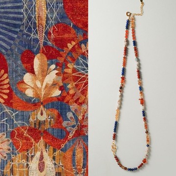 原創夢回敦煌手工水晶瑪瑙串珠天然石毛衣項鏈