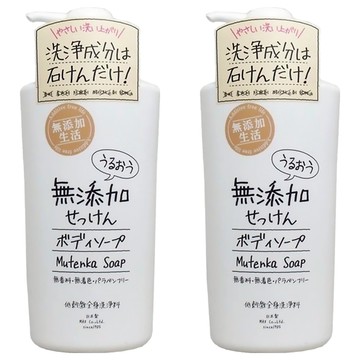 Additive free life 無添加生活 Mutenka Soap 沐浴乳 無香料 無著色 無對羥基苯甲酸酯  500ml  2瓶