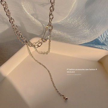 個性別針項鏈女夏輕奢簡約高級感吊墜項鏈氣質時尚百搭鎖骨鏈