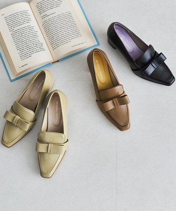 知性蝴蝶結窄方頭樂福鞋 (41127)