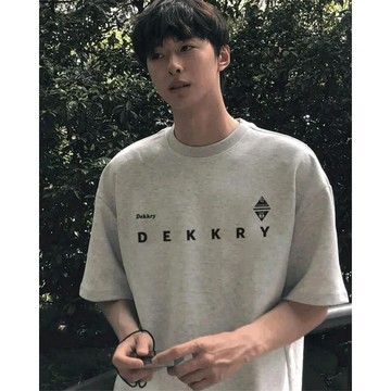 NBNO夏季潮流小衆印花男女同款寬鬆休閒百搭短袖T恤純棉上衣