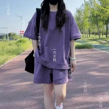 雨菲|免運 大尺碼 套裝 兩件套 時尚套裝 夏日套裝 短袖短褲時尚大碼運動套裝女夏季2026新款洋氣寬鬆顯瘦休閒兩件套