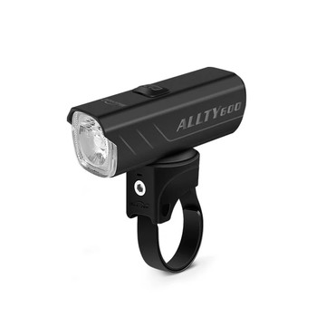前燈 自行車USB充電式前燈V2.0【黑色】ALLTY 600