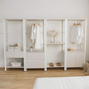 完美主義│Haven 開放式衣櫃(4件套組) 開放式 衣櫃 衣架 單桿 雙桿 櫃子 衣架【Y0249-A】