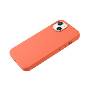 iPhone 13 mini 殼 【液態矽膠殼】iPhone 13 mini 手機殼 i13 mini 保護殼 矽膠 軟殼 (杏橘)