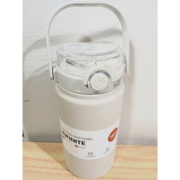 (10%蝦幣回饋/免運) 手提大容量保溫杯 1000ML SP-601 象牙白 保溫杯 保溫瓶 316不鏽鋼 附吸管