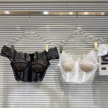 網紅同款2025秋季新款小香風性感名媛一字肩蕾絲勾花胸墊吊帶背心