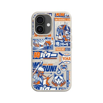 iPhone 16 SolidX 貝殼灰 - Paiheme Studio - Yokai Baseball Mix