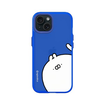 iPhone 15 Clear 激光藍 - Ugly Rabbit 醜白兔 - 大臉經典款