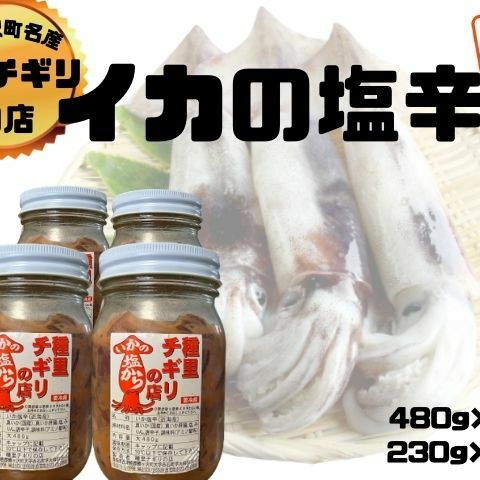 いか塩辛 大セット 合計1,420g（480g×2瓶、230g×2瓶）