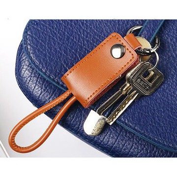 時尚皮革鑰匙圈蘋果apple手機20公分快速充電傳輸線