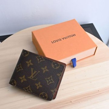 LV M60895 Monagram經典花紋對開式五卡短夾