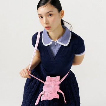 Mini Cross Bow Bag - 淺粉色