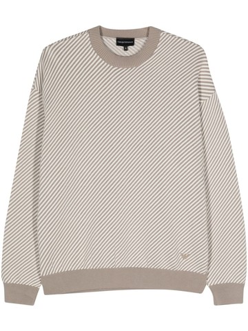 Emporio Armani - striped ribbed jumper - men - Cotton - M - Grey