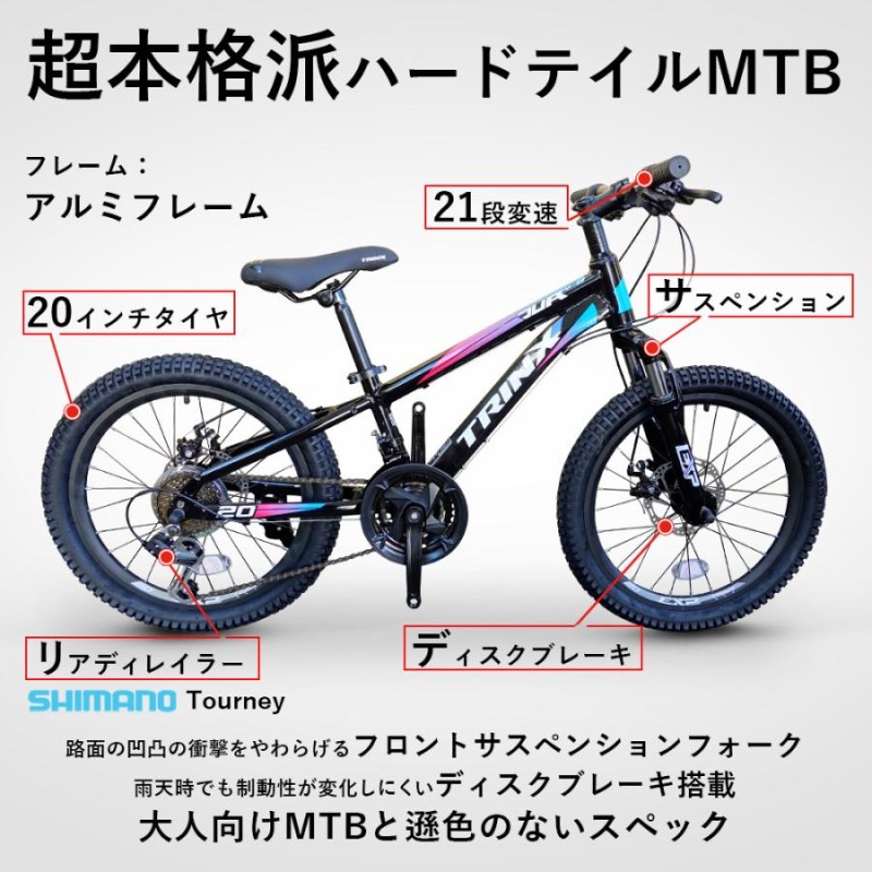 子供用 自転車 MTB マウンテンバイク 20インチ サイドスタンド付き