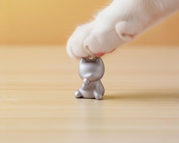 招財貓單吊款項鍊 砂面原色 不鏽鋼 抗過敏 台灣製造