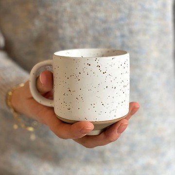 OYOY Hagi 和吉萩燒石器 - 馬克杯 - WHITE / LIGHT BROWN