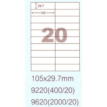【文具通】阿波羅9220影印自黏標籤貼紙20格105x29.7mm P1410148【APP滿額下單10%點數(單一帳號最高5000點)】1/31止