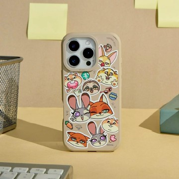 【TOYSELECT】Disney動物方城市-角色大頭亂花貼紙峽谷強悍MagSafe iPhone手機殼