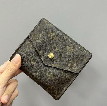LOUIS VUITTON LV 古董皮夾 經典老花 monogram 防水帆布 vintage