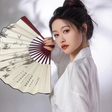 『百貨屋二號』折扇中國風男扇古風扇子折疊絹布網紅夏季蹦迪隨身攜帶跳17M