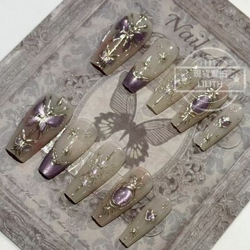 可隔日到貨！星河公主 鎏金貓眼穿戴甲 可拆卸顯白百搭光療穿戴甲 美甲貼片 美甲穿戴甲 甲片 假指甲 指甲貼 穿带甲片