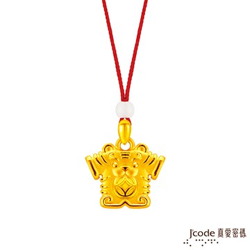 J’code真愛密碼 大甲媽虎爺小神衣平安符黃金墜子-立體硬金款 送項鍊