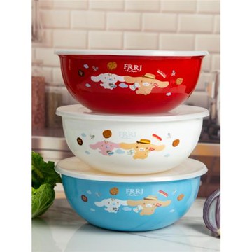 芙蓉潤家搪瓷碗菜碗湯盆加厚保鮮碗豬油盆帶蓋電磁爐煤氣灶通用