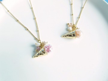 Rosy Garden 雪糕 甜品 冰淇淋水晶球鍍金頸鏈 姊妹禮物