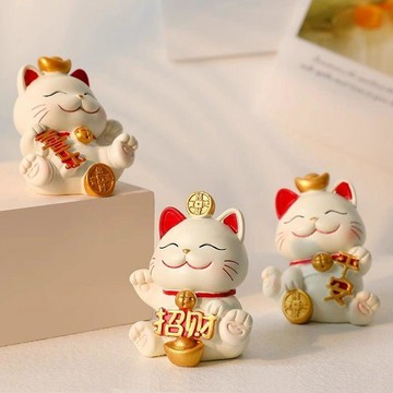 ✨臺灣出貨✨創意可愛招財貓客廳擺件家居辦公室桌面裝飾品電視櫃擺設喬遷禮物