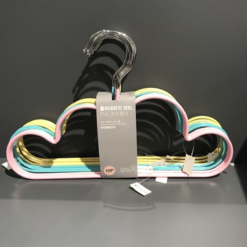 SwanLace優選 漢森INS兒童房繽紛彩虹色云朵造型無痕兒童衣架套裝