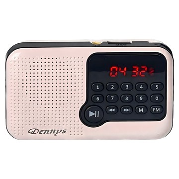 Dennys 丹尼斯 迷你插卡喇叭收音機  MS-K213  粉色