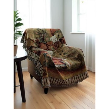 復古美式蓋布巾掛毯棉麻沙發墊老虎椅背靠巾單雙人沙發毯床蓋毯子