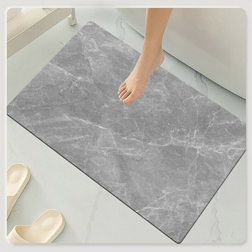 家用大理石紋衛生間防滑地墊門口吸水可裁切軟硅藻泥腳墊地毯[][DD190109]