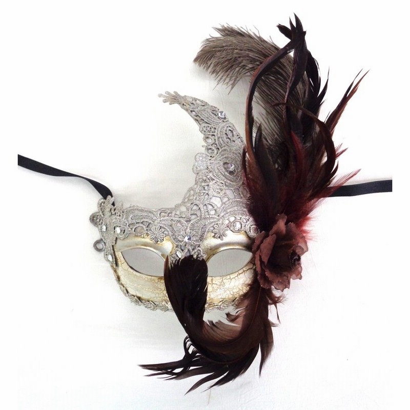 フェザー シルバーレース マスカレードマスク ベネチアンマスク シルバー 仮面舞踏会 コスチュームマスク コスプレ 仮装 小道具 動物 羽根付き 通販 Lineポイント最大get Lineショッピング
