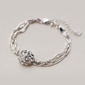 925純銀手鍊 手環-文藝復古玫瑰造型生日情人節禮物女飾品73dp189【獨家進口】【米蘭精品】