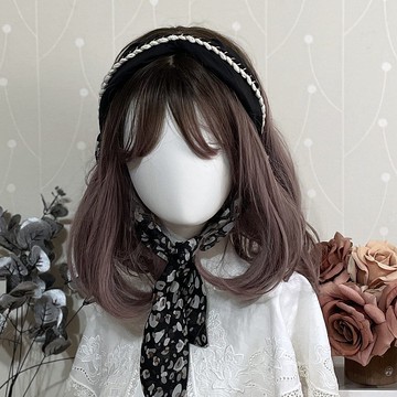 多用綁帶髮箍/ 黑灰碎石寬版打結交叉編織蝴蝶結髮帶頭巾髮窟頭箍