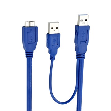 Bravo-U USB 3.0 Y-Cable 超高速傳輸線 支援MicroB設備 轉接電腦、筆電  1m  1條