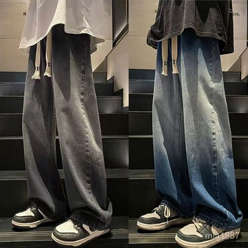 【優選好物】秋季厚款鬆緊腰牛仔褲男士彈力哈倫2022年新款百搭寬鬆休閒長褲子 PDRW