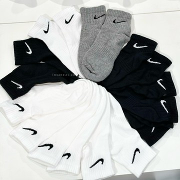 NIKE LOGO SOCKS 短襪 中筒襪 襪子 黑白灰 全白 全黑 雙層襪