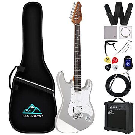 EASTROCK 39 inch Full-Size Stratocaster Electric Guitar Kit for Beginner Starter with 10w Amp, Bag, Capo, Shoulder Strap, String, Cable, Tuner, Picks.