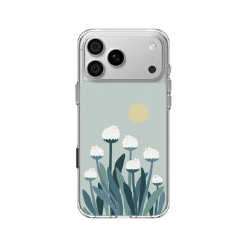 iPhone 18 Pro Max Clear Case（相機按鈕） 透明 - ilovedoodle (Lim Heng Swee) - White Cat Flowers - 白貓花朵