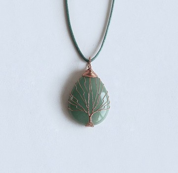 寶石系 天然礦石 東菱玉 銅線編織 項鍊