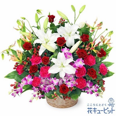 開店祝い 開業祝い 開設 移転 引越 記念日 花 ギフト お祝い プレゼント 花キューピットのレッドとホワイトの豪華なアレンジメント 通販 Lineポイント最大get Lineショッピング