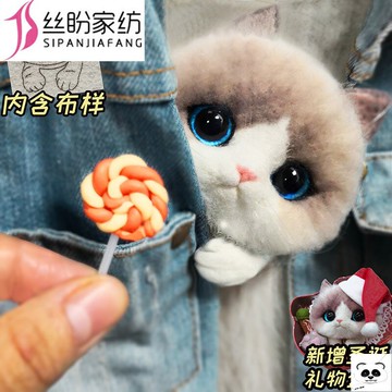 貓咪 仿真布偶 胸針材料包 羊毛氈戳戳樂打發時間手工diy