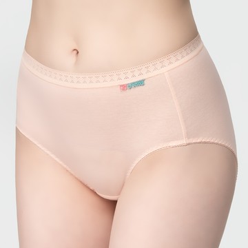 【思薇爾】柔感棉系列M-XXL素面中腰三角褲(纓丹橘)