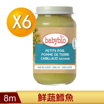 【法國Babybio】生機鮮蔬鱈魚泥200gX6