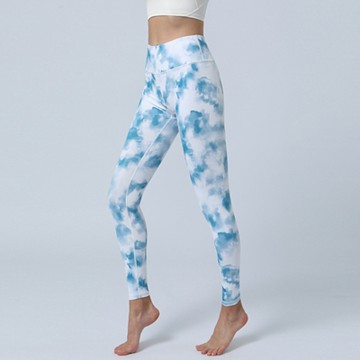 【ALLK 歐楷】促銷 印花韻律瑜珈褲 圖片色(尺寸L-XL/中大尺碼/運動/健身)